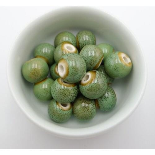 12# 40pcs DIY Ceramic Beads Yoga Wholesale Porcelain Bead For Jewelry Making 12mm Components #A203A