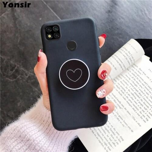 For Xiaomi Redmi 9C Case Phone Holder Love Heart Cover For Redmi 9C NFC Stand Back Cases on For Redmi9C 9 C Funda 6.53"