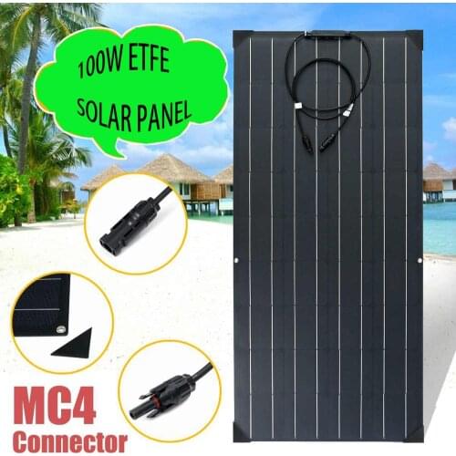 China Hot Sale PV ETFE Flexible Solar Panel 100W 200W 300W 400W Semi Flexible Solar Panel Mono Solar Cell 12V Battery Charge