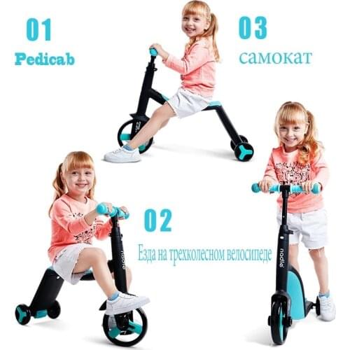 Nadle Childrens scooter, tricycle, toy for car, folding, for traveling, suitable for children over 3 years old