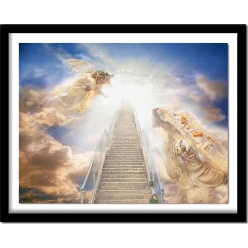 Home Decor arts stairway to Heaven diy needlework diamond embroidery Cross stitch 5D Rhinestone Landscapes diamond painting k008