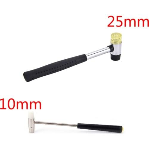 10mm 25mm Mini Double Faced Household Rubber Hammer Domestic Nylon Head Mallet Hand Tool for Jewelry / Craft / DIY