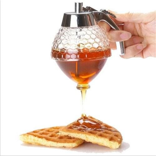 Hot Creative Home Acrylic Honey Pot Push Pure Natural Honey Spice Jar Biscuit Bread honey spoon Jam Bottle honey dipper