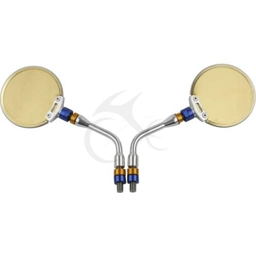 10mm Round Rear View Mirrors For Cruiser Choppers Suzuki Kawasaki Honda 250CC