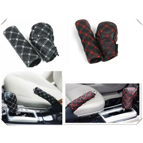 Car interior hand brake shift knob cover gear box 2 pieces / set for Volvo Universe C30 S80L C70 V50 S40