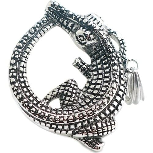 Unisex 316L Stainless Steel Cool Punk Gothic Crocodile Newest Pendant
