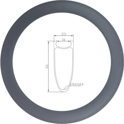 LIENGU 700C 60mm V-brake Road Bicycle Carbon Rim 23mm Wide Hook Clincher Bike Wheel High TG 250℃ V Brake Track UD 3K Twill 12K