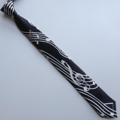 5cm Fashion Men Skinny Ties Unique Pattern Printed Necktie Musical Notes G-clef Centered Personality Gravatas