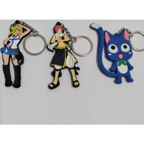 Fairy Tail Fashion Anime Toy Figures Keychain Cartoon Keyholder Birthday Unisex Gifts New