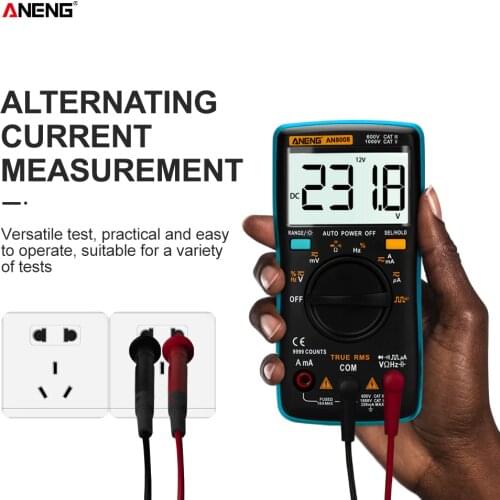 ANENG AN8008 Digital Multimeter 9999 counts True-RMS Square Wave Backlight AC DC Voltage Ammeter Current Ohm Auto/Manual