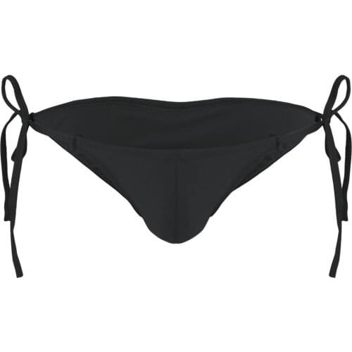 Adjustable Drawstring Ties Gay Men Underwear Smooth Briefs Lingerie Super Low Rise Bikini Thong Tanga Hombre String Sexy Briefs