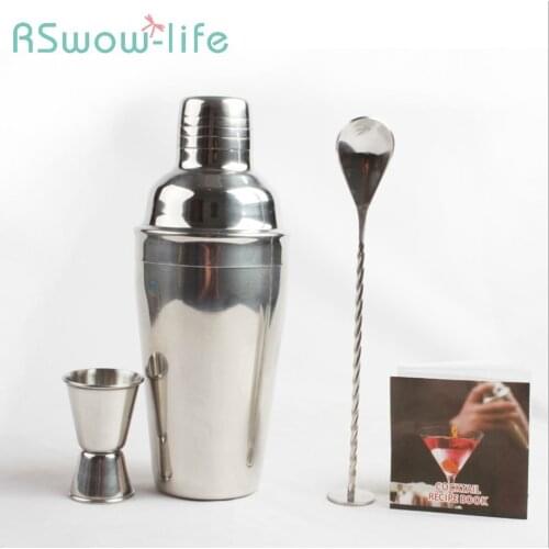 Stainless Steel Cocktail Set Bar Bartending Tool 3 Piece Set Cocktail Shaker Set For Bar Tool