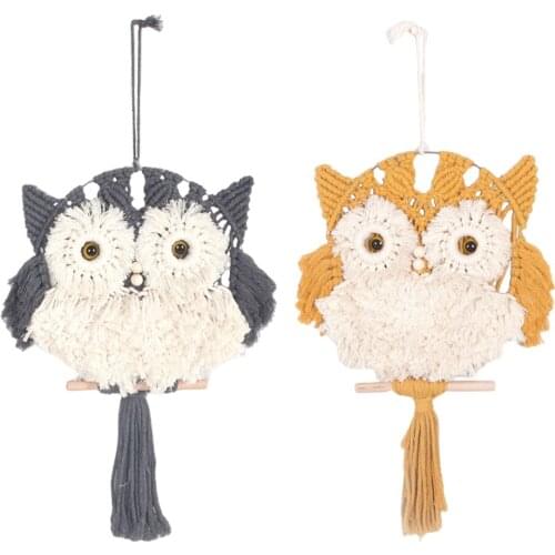 Wall Hanging Tapestry Owl Shape Woven Handmade Door Wall Tapestry