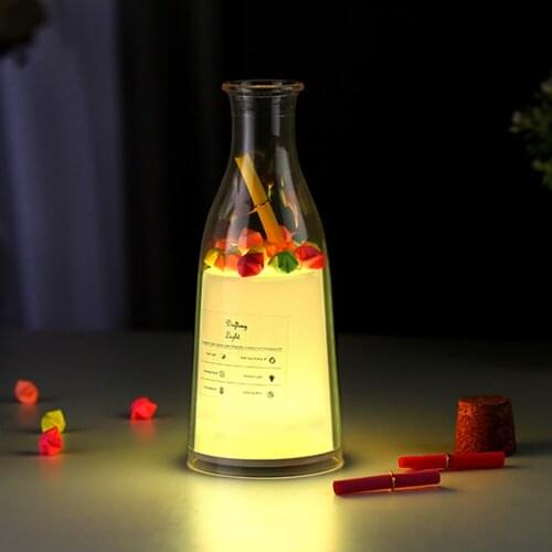 Drifting bottle night light USB rechargeable DIY information bottle light LED night light for indoor party home decoration