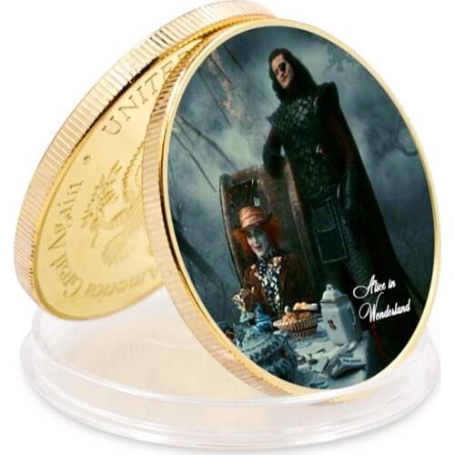 2021 New Year Gift Alice Gold Plated Coin Holiday Gift Art Craft Gift Business Gift