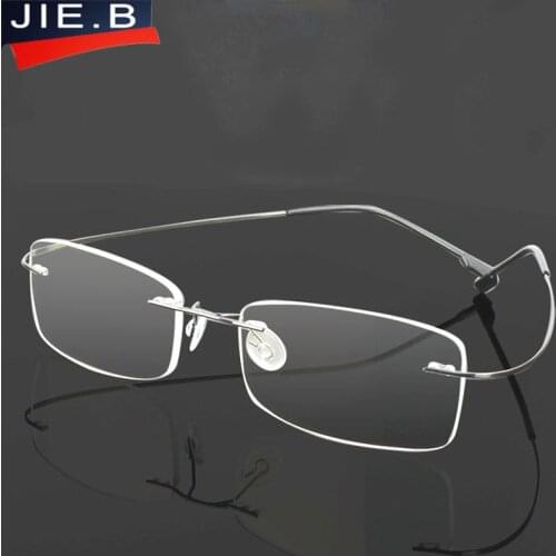 Fashion Rimless Eyeglasses Frame Optical Glasses Titanium Memory Alloy High Quality Prescription Eyewear for Men and Women