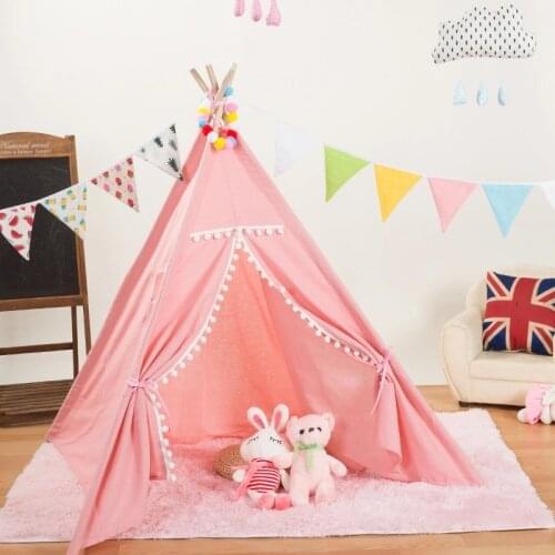 1.3M Childrens Tent Teepee Portable Kids Play House Large Indoor Outdoor Indian Tents Boys Camping House Girl Princess Castle