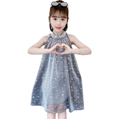 Girl Dresses Stat Paftern Girls Mesh Dresses 2021 Newest Children Dresses Summer Childrens Clothing 6 8 10 12 14