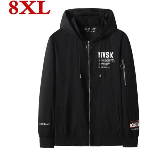 Plus size 8XL 7XL 6XL Mens High quality windbreaker Spring And Autumn New Trends Autumn Casual Handsome Large Size Jacket
