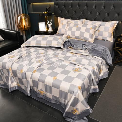 European luxury Duvets summer ice silk quilt air conditioning comforters bedspread on the bed blanket Double bed for Home decor