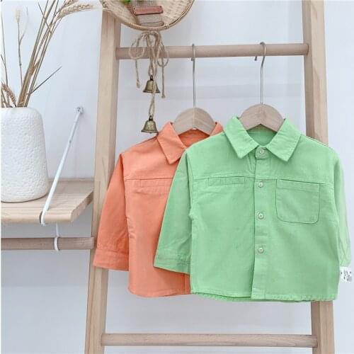 Toddler Boys Shirts Spring Cotton Casual Korean Long Sleeve Tops For Boys 2 3 4 5 6 Years Baby Girl Shirt Spring Autumn 2020