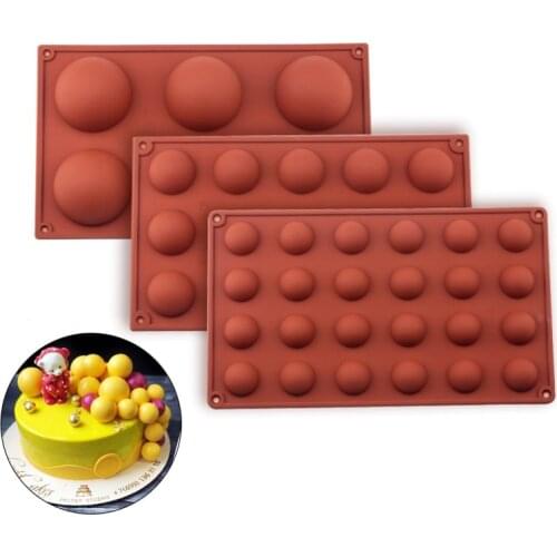 Silicone Cake Mold Chocolate Dessert Mousse Ice Cream Pastry Half Ball Sphere Mould Kitchen Bakeware Accessories Tools DIY Decor