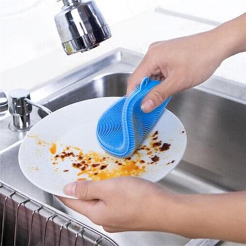 Silicone Dish Washing Brush Pot Pan Bowl Scrubber Kitchen Cleaning Tools Slot Cleaner Brush To Sweep The Groove Small Brush Clea