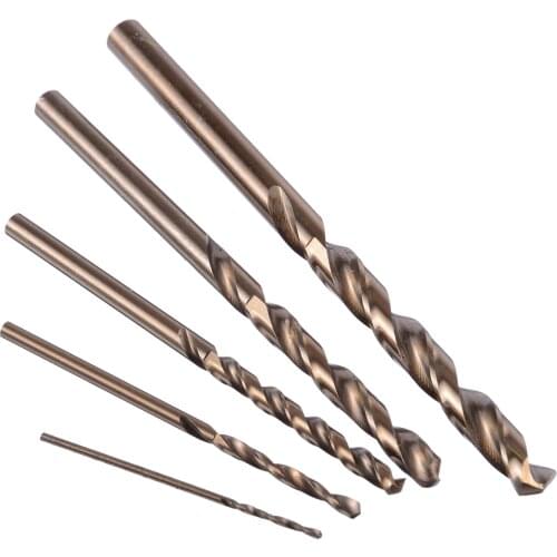 5pcs/set Straight Shank Twist Drill Bits HSS CO M35 Cobalt For Metal Steel 1mm 2mm 3mm 4mm 5mm Power Tool Accessories