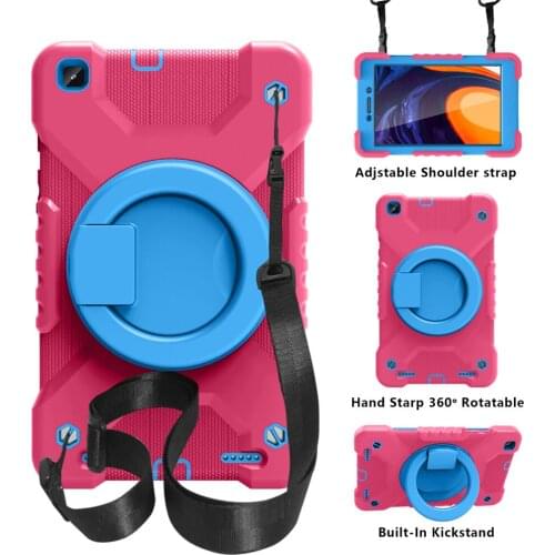 360 Rotation Heavy Duty Handle Stand Silicone Tablet Case Cover For Samsung Galaxy Tab 8.0 T290 T295 T510 T5115 10.4 T500 T505