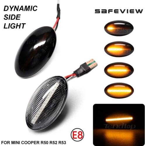 For BMW MINI Cooper R50 R52 R53 2002-2008 LED Dynamic Side Marker Turn Signal Blinker Flowing Water Blinker Flashing Light