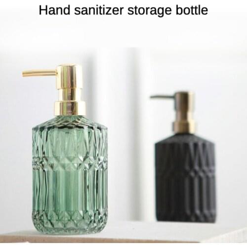 Bathroom Refillable Shampoo Bottle Press Liquid Soap Dispenser Glass Empty Hand Sanitizer Bottle Vintage Lotion Storage Bottles