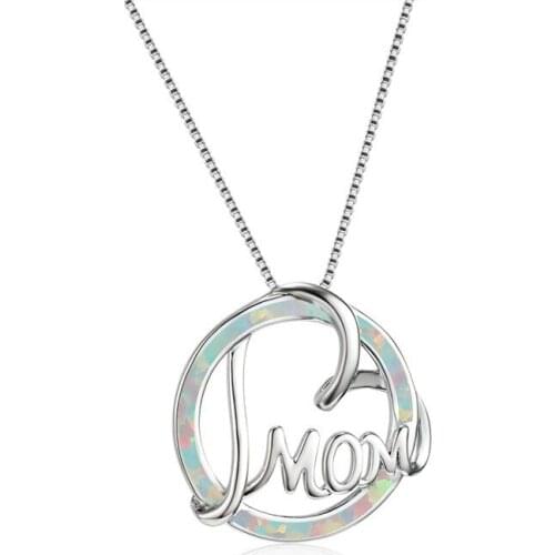 Women Pendant Blue White Necklace MOM Pendant Personality Charm Women Jewelry Mother Day Gift Accessories