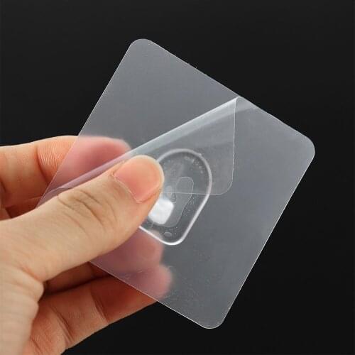 1/5/10Pcs Adhesive Hook Waterproof Storage Hanger Anti-skid Strong Sticking Wall Hook 2KG Transparent Seamless Hanger Kitchen