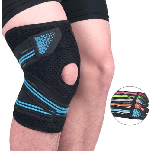 1 Pcs Sports Knee Spring Support Bandage Compression Patella Protection Basketball Football Mountaineering Cycling