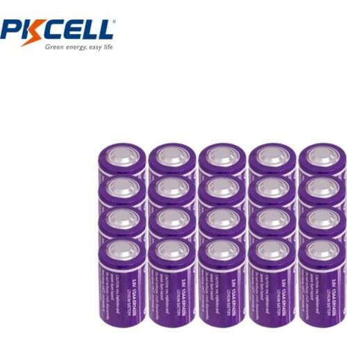 20PCS/lot PKCELL 3.6V ER14250 Lithium Battery 14250 1/2AA Battery 1200mAh LiSOCl2 Batteries for GPS/Electricity/Water/Gas Meter