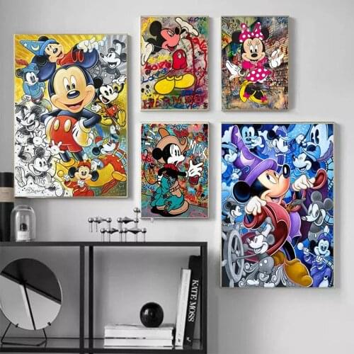 Graffiti Wall Street Art Disney Abstract Mickey Mouse 5D Handmade Diamond Painting Cross Stitch Posters and Stamps Home Decor Wa