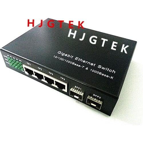 Free shipping 100Mbps 4 port RJ45 + 2Fiber Port 850/1310/1550NM 0-120km LC