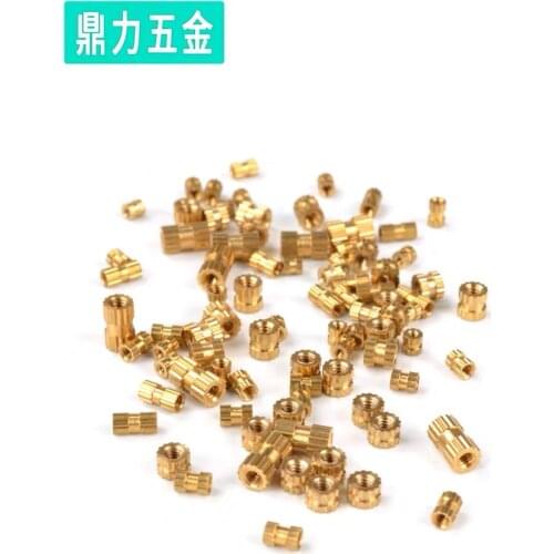 Free shipping 250PCS M1 brass nut Standard insert Mosaic mother Embedded knurling mold Nuts M1x1.5mmx1.8mm