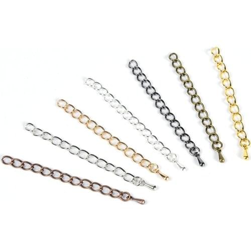 20Pcs/Lot 5cm 7cm Water Drop Pendant Tone Extension Tail Chain For DIY Extended Chains Jewelry Making Accessories