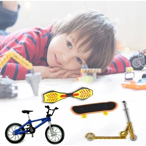 Kids Mini Fingerboard Bike Toys Set Finger Skateboard And Bike Toy For Children Skate Boards Scooter Miniature Bicycle Gifts