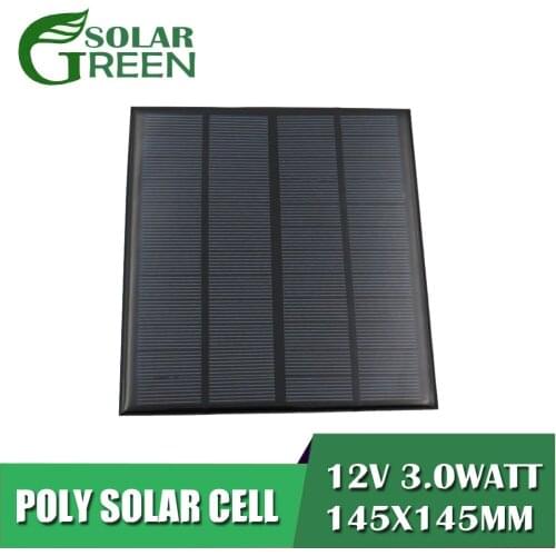 12V 250mA Epoxy polycrystalline Silicon DIY Battery 3Watt 3W Solar Panel Standard Power Charge Module Mini Solar Cell toy