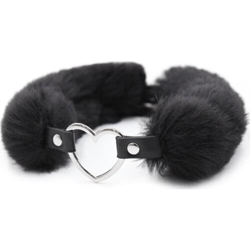 Erotic Soft Sexy Collar Harness PU Leather Fur Neck Bdsm Bondage Accessories Sex Toys For Women Adults Games Couples Sex Tools