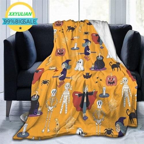 Hlloween Ghost Cute Pttern Bckground Nvjo Cubre Cmr Green Throw Blnket 3D Print On Demnd Sherp Super Comfortble