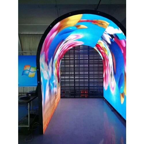 Innovative design carbon fiber die casting aluminum curve p3.91 p1.56 50*100cm led video wall cabinet