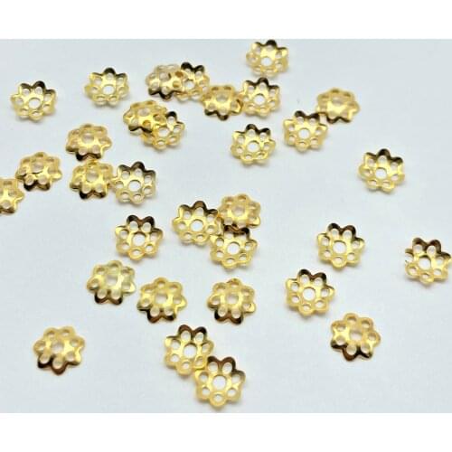 1000pcs/lot 6mm 8MM Silver/Gold Flower petal End Spacer Beads Caps Charms Bead Cups Jewelry Making Spaced Apart Jewelry findings