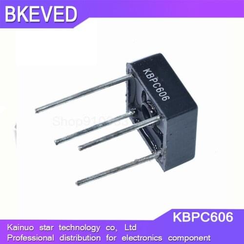 5PCS KBPC606 KBPC-606 6A 600V Single Phases Diode 4pin bridge rectifier new and original IC