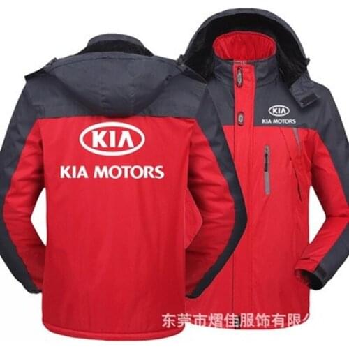 Winter Jacket Men for KAI car logo Thick Velvet Warm Coat Male Windproof Hooded Outwear Casual Mountaineering Overcoat G