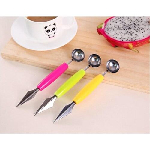 Double Head Dig Ball Scoop Spoon Baller DIY Creative Assorted Cold Dishes Tools Watermelon Melon Fruit Carving Knife Cutter