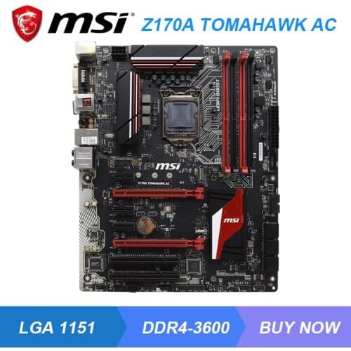 MSI Z170A TOMAHAWK AC LGA 1151 DDR4 motherboard Intel Z170 M.2 ATX HDMI DVI SATAIII Desktop Used Motherboard