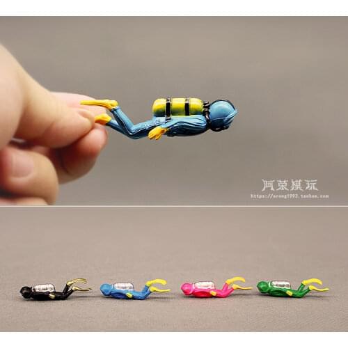 Miniature Ocean Diving Diver Action Figure Sea Animal Model Aquarium Decoration Fish Tank Accessories Whale Shark Figurine Toys